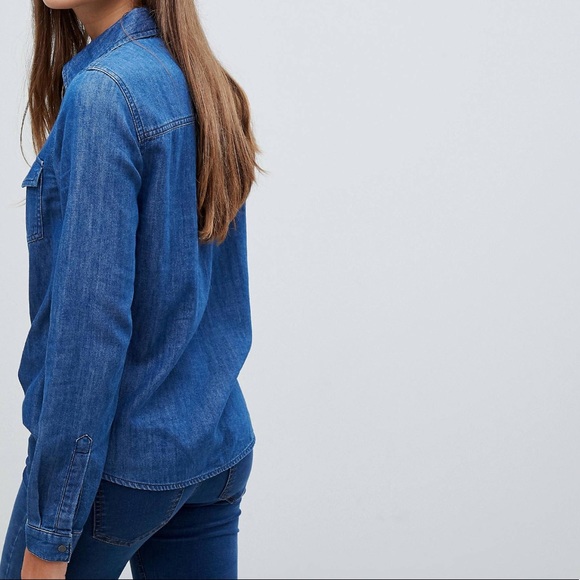 Noisy May Denim Button Down Shirt - Picture 3 of 4